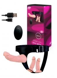 Женский страпон с 3 насадками и вибрацией - Erowoman-Eroman - купить с доставкой в Копейске