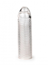 Прозрачная закрытая насадка на пенис с ребрышками - 16 см. - Sex Expert - в Копейске купить с доставкой