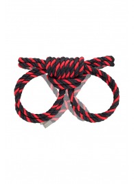 Черно-красные наручники-оковы ’’Узел-омега’’ из хлопковой веревки - Pecado - купить с доставкой в Копейске