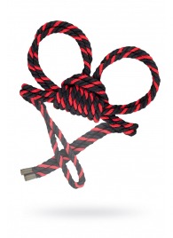 Черно-красные наручники-оковы ’’Узел-омега’’ из хлопковой веревки - Pecado - купить с доставкой в Копейске