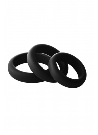 Набор из 3 черных эрекционных колец Smooth Silicone Cockring Pack - Dream Toys - в Копейске купить с доставкой
