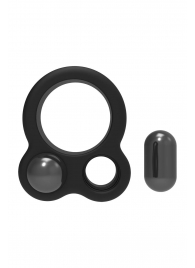 Черное эрекционное кольцо с утяжелителями Cockring Dual Weight - Dream Toys - в Копейске купить с доставкой