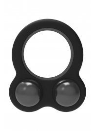 Черное эрекционное кольцо с утяжелителями Cockring Dual Weight - Dream Toys - в Копейске купить с доставкой