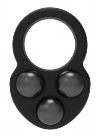 Черное эрекционное кольцо с утяжелителями - Dream Toys - в Копейске купить с доставкой