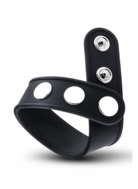 Черное эрекционное кольцо на кнопках - Blush Novelties - в Копейске купить с доставкой