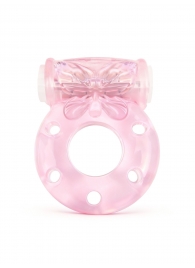 Розовое эрекционное виброкольцо с бабочкой - 1137 - в Копейске купить с доставкой