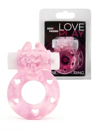 Розовое эрекционное виброкольцо в форме зайчика - 1137 - в Копейске купить с доставкой