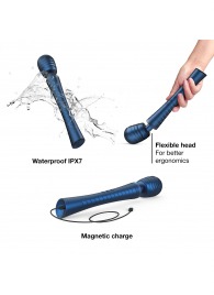 Синий вибромассажёр с насадками Man.wand Edgy - Manwan - в Копейске купить с доставкой