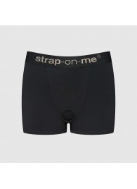 Черные трусики-боксеры для фиксации насадок Strap-on-me Harness Lingerie Allure - size L - Strap-on-me - купить с доставкой в Копейске