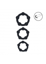 Набор из 3 эрекционных колец Beaded Silicone Cockring Set - Shots Media BV - в Копейске купить с доставкой