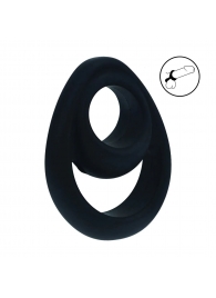 Черное эрекционное кольцо Double Ergo Silicone Cockring - Shots Media BV - в Копейске купить с доставкой