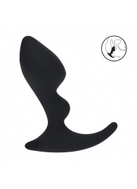 Черная анальная пробка для массажа простаты Double Ripple Silicone Prostate Massager - Shots Media BV - в Копейске купить с доставкой