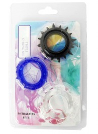 Набор из 3 эрекционных колец разного цвета и рельефа - Boys of Toys - в Копейске купить с доставкой