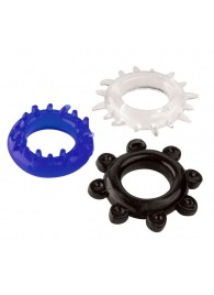 Набор из 3 эрекционных колец разного цвета и рельефа - Boys of Toys - в Копейске купить с доставкой