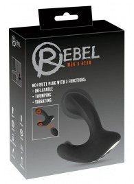 Черная анальная вибропробка с функцией расширения RC Butt Plug with 3 functions - Orion - в Копейске купить с доставкой
