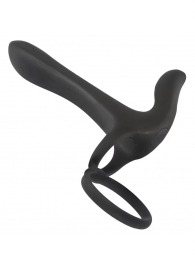 Черная насадка на член с вибрацией Couple’s Vibrator - Orion - в Копейске купить с доставкой