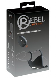 Черная вибронасадка для эрекции и стимуляции мошонки Cock ring with RC ball massager - Orion - в Копейске купить с доставкой