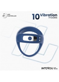 Синее интерактивное эрекционное виброкольцо Rank - Intoyou - в Копейске купить с доставкой