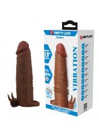 Коричневая насадка на пенис Quillon - 20 см. - Baile - в Копейске купить с доставкой