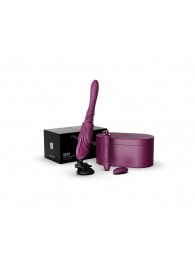 Фиолетовая секс-машина с функцией нагрева, насадками и присоской Sesh - Zalo - купить с доставкой в Копейске