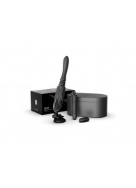 Черная секс-машина с функцией нагрева, насадками и присоской Sesh - Zalo - купить с доставкой в Копейске