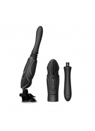 Черная секс-машина с функцией нагрева, насадками и присоской Sesh - Zalo - купить с доставкой в Копейске