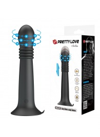 Черный стимулятор с поступательными движениями и вращением Stellan - 19,1 см. - Baile