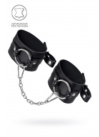 Черные оковы из толстой кожи с люверсами - Pecado - купить с доставкой в Копейске