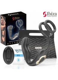 Черная анальная пробка с вращением и эрекционными кольцами - Ibiza - в Копейске купить с доставкой