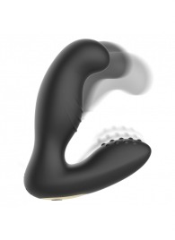 Черный вибромассажер простаты с ротацией и пультом ДУ - Ibiza - в Копейске купить с доставкой