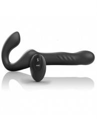 Черный безремневой страпон с вибрацией и возвратно-поступательными движениями - 24 см. - Ibiza - купить с доставкой в Копейске