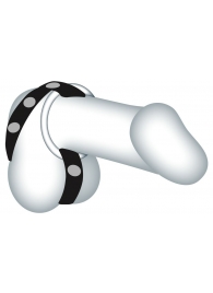 Подхват для мошонки с 3 съемными эрекционными кольцами Leder-Riemen - Orion - в Копейске купить с доставкой