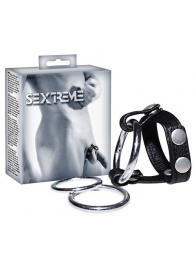 Подхват для мошонки с 3 съемными эрекционными кольцами Leder-Riemen - Orion - в Копейске купить с доставкой