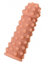 Насадка на фаллос с бугорками по поверхности - 14,7 см. - KOKOS - в Копейске купить с доставкой