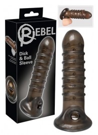Насадка на пенис Rebel smoke с рёбрышками и отверстием под мошонку - Orion - в Копейске купить с доставкой