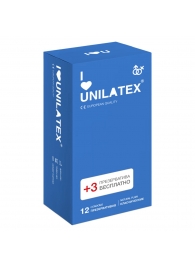 Классические презервативы Unilatex Natural Plain - 12 шт. + 3 шт. в подарок - Unilatex - купить с доставкой в Копейске