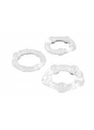 Набор из 3 прозрачных эрекционных колец с разным рельефом - A-toys - в Копейске купить с доставкой