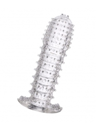 Гелевая прозрачная насадка c шипами - 12 см. - Toyfa Basic - в Копейске купить с доставкой