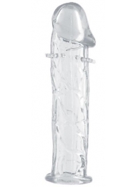 Гладкая прозрачная насадка с усиками под головкой - 12,5 см. - Toyfa Basic - в Копейске купить с доставкой