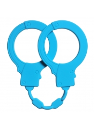 Голубые силиконовые наручники Stretchy Cuffs Turquoise - Lola Games - купить с доставкой в Копейске