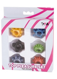 Набор из 6 разноцветных эрекционных колец - Toyfa Basic - в Копейске купить с доставкой