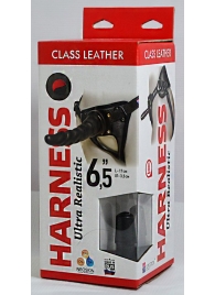 Насадка-фаллоимитатор на кожаных трусиках Harness Ultra Realistic 6,5  - 18,5 см. - LOVETOY (А-Полимер) - купить с доставкой в Копейске