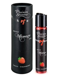 Массажное масло с ароматом клубники Huile de Massage Gourmande Fraise des Bois - 59 мл. - Plaisir Secret - купить с доставкой в Копейске