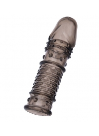 Дымчатая закрытая насадка ToyFa XLover с чешуйками и пупырышками - 13,5 см. - ToyFa - в Копейске купить с доставкой