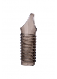 Дымчатая насадка с рёбрышками и подхватом мошонки ToyFa XLover - 12,5 см. - ToyFa - в Копейске купить с доставкой