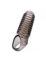 Дымчатая насадка с рёбрышками и подхватом мошонки ToyFa XLover - 12,5 см. - ToyFa - в Копейске купить с доставкой