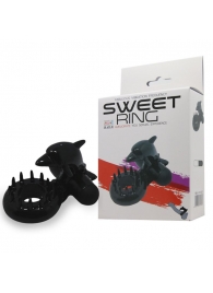 Чёрное эрекционное виброкольцо Sweet Ring с дельфинчиком - Baile - в Копейске купить с доставкой