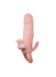 Удлиняющая насадка с вибрацией и маленьким отростком для массажа преданусной зоны - Baile - в Копейске купить с доставкой