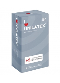Презервативы с рёбрами Unilatex Ribbed - 12 шт. + 3 шт. в подарок - Unilatex - купить с доставкой в Копейске
