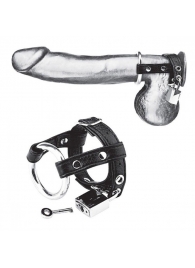 Утяжка на пенис на замочке Duo Cock And Ball Lock - BlueLine - купить с доставкой в Копейске